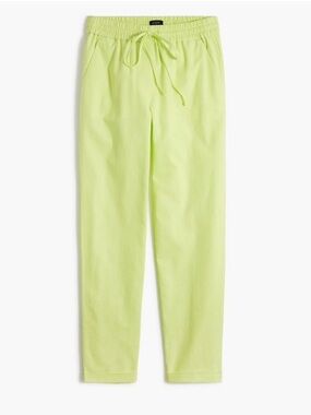 Linen Cotton Blend Drawstring Pants
